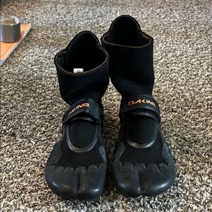 Dakine Black and Orange Surf Boots
